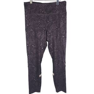 VOGO Athletica Ankle Leggings Med Womens‎ Purple Paisley Print Skinny Athleisure